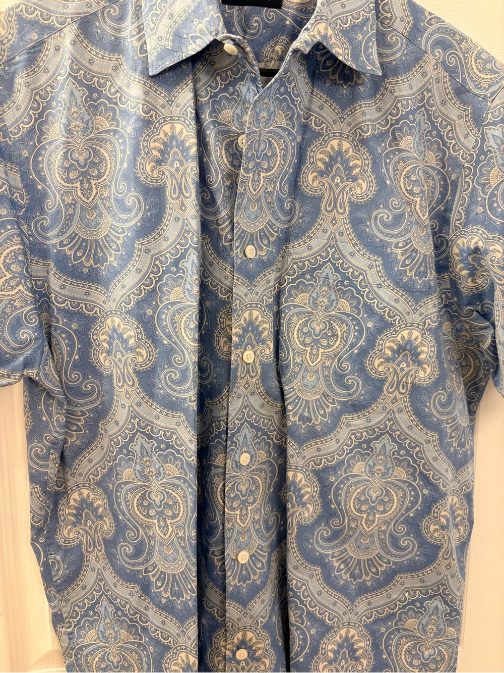 Nautica Light Blue Paisley Short-Sleeve Button-Down Shirt - Picture 2 of 4